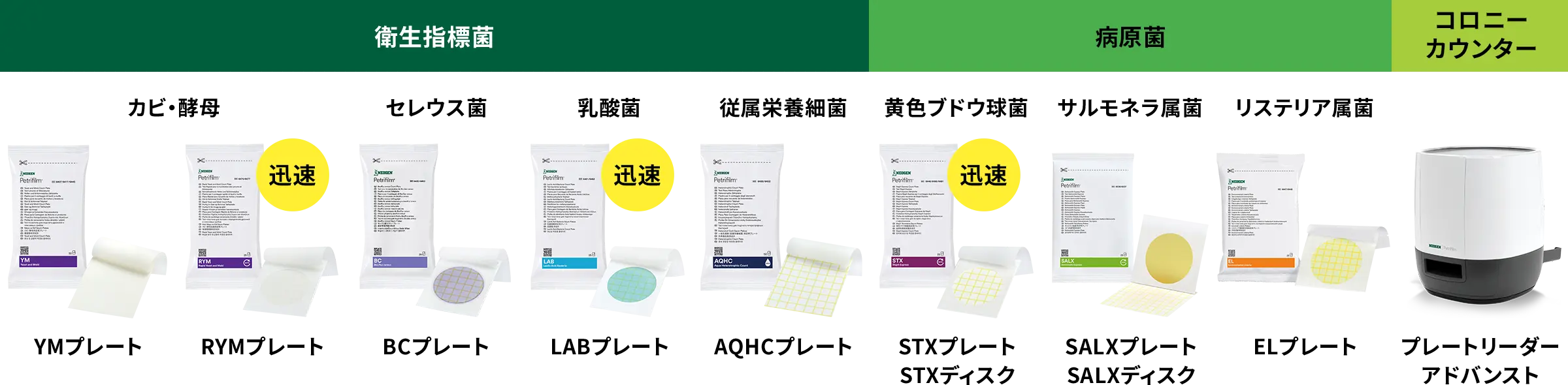 ペトリフィルム&trade; 培地シリーズ ラインナップ（2）