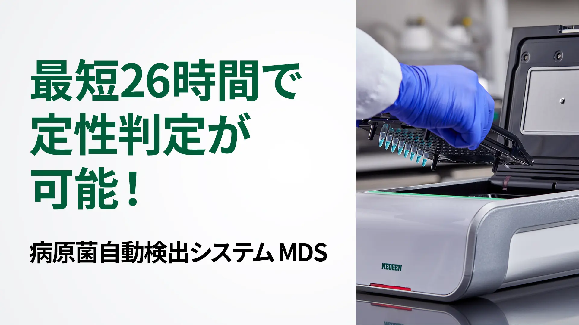 最短26時間で定性判定が可能！病原菌自動検出システム MDS
